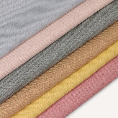 China Organic Pure Color Canvas Fabric For Clothing Manufacturers Stock Customizable Twill Fabric 15% Canvas Polyester 25% 60% Viscous for sale