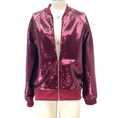 China European and American Women's Formal Dress High Qual Plancket Rose Red Sequins Jackets Elegant None for sale