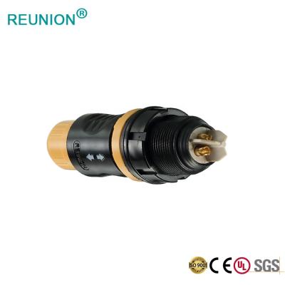 China Waterproof Circular Plastic Power Cable 3-Pole IP65 2P Self-locking Overmolding Connector for sale