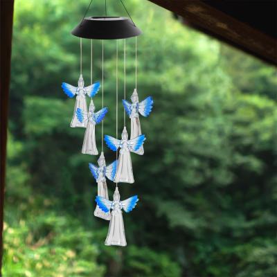 China SOL2410F Waterproof Angel Wind Chime Light LED Solar Hanging Light for Celebration Party Decoration for sale