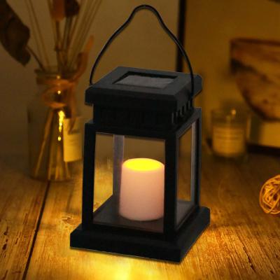 China Modern European Style LED Atmosphere Candle Light Solar Palace Lantern For Lawn Camping Decoration for sale