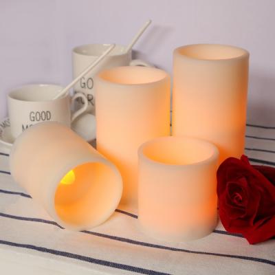 China Cocave CDL306C19-4 Rechargeable Mouth Tea Flat Wax LED Candle Light 4 Pieces Set To Wedding Decoration for sale