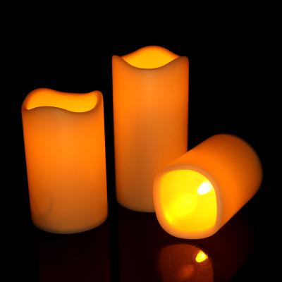 China CDL3003P Battery Operated Yellow Flashing Plastic LED Tea Light Set For Home Decor for sale