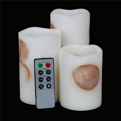 China CDL343W19-8 remote control ivory white tea light 3 piece remote control set for home decoration for sale