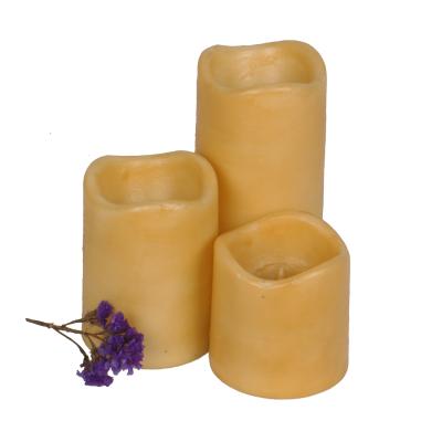 China CDL3033P19 Battery Operated Plastic Wax Tea Light Ivory White Yellow 3 Pieces Instant Tea Light Set For Home Decoration for sale