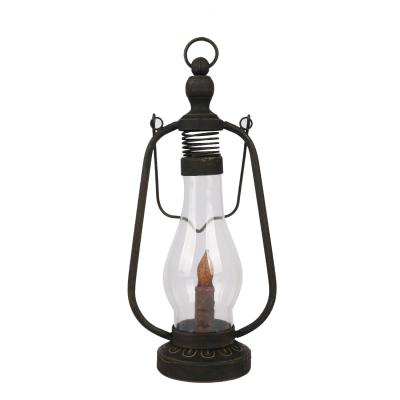 China Flameless Flickering Led Lantern, Vintage Led Kerosene Lamp Candle Lantern, Vintage Metal Home Decorative Lantern for sale