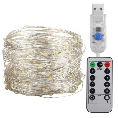 China Ultra-bright Outdoor Plastic LED String Lights With Remote Controller 8 Modes Decorative Light String for sale