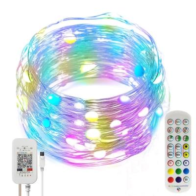 China Christmas Decoration Music Control Light String Light Holiday Smart Wireless String Led Lantern Music Magic Light Control Line for sale