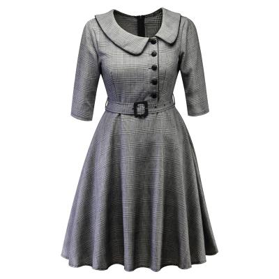 China Retro Plus Size Dress Hepburn Style Dress for sale