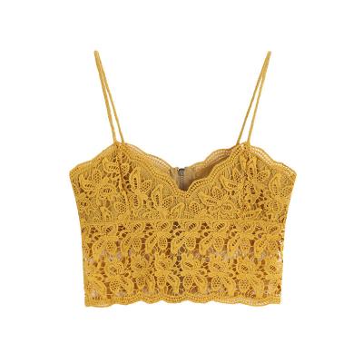 China Anti-pilling accept custom sexy fashionable knitted solid zippered spaghetti strap vest tank crop top for sale