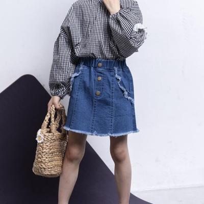 China Euramerican Style Lovely Breathable Comfortable Girls Short Kids Cute Jeans Skirt for sale