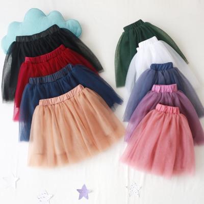 China Fairy mesh layered skirt knee length custom color casual 5year tutu for girls kids design for sale