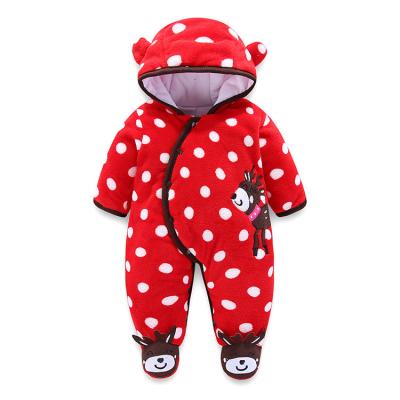 China Long Sleeve Baby Overalls Infant Clothing Babies Thick Warm Rompers Clothes Set for sale