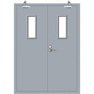 China Modern LangGou Class One Board Galvanized Fireproof Doors Filled With Perlite Office Building Security Door With View Window for sale