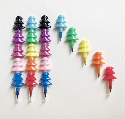 China FUNWOOD GQC Multicolor Plastic Barrel Pencil Christmas Tree Shape KE003D for sale