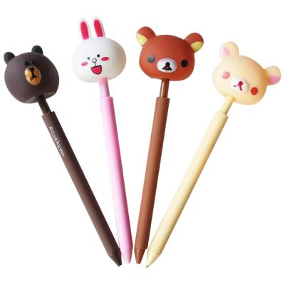 China office & School Pen FUNWOOD GQC Press Toy Topper Ball Pen PVC Cartoon Decompression Pen for sale