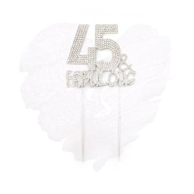 China Custom Made 45 Cake Accessory Decor Crystal Rhinestone and Fabulous Birthday Anniversary Cake Topper for Party Wedding for sale