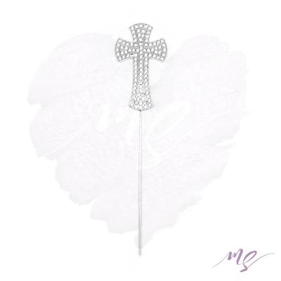 China Cake Accessory Decor in Jesus Cross Crystal Cake Topper Stock for Christmas Decor Accessories for sale