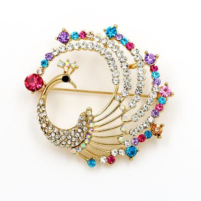 China Animal Brooches Pin For Wedding /Banquet/Wedding Brooch Rhinestone Bouquet/banquet/peacock bouquet fashion for sale