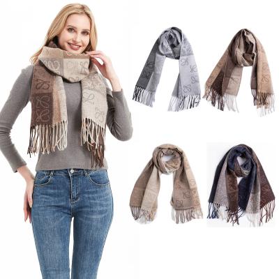 China Preserving Winter Cashmere Plaid Square Warm Wholesale Double Sided Scarf Women Shawl for sale