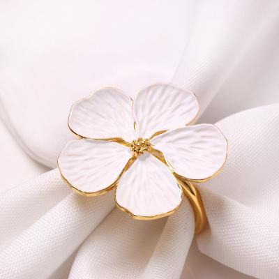 China Wholesale Viable Napkin Ring Holder Floral Napkin Flower Buckles for Wedding Banquet Thanksgiving Halloween Dinner Table Decor for sale