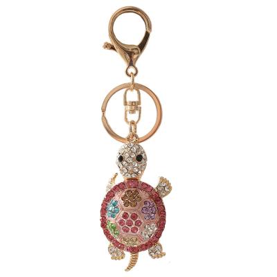 China Crystal Sea Turtle Keychain 3D Charms Crystal Sea Turtle Keychain 3D Fashionable Rhinestone Alloy Metal Alloy Glitter Durable Keychain Souvenir Promotional Gifts for sale