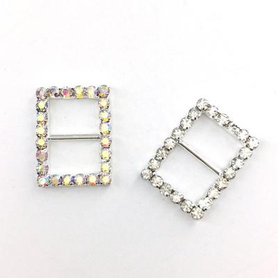 China Bags Custom Rhinestone Alloy Scarf Buckle Square Slide Buckle For Shoes Bags Apparel Decoration for sale