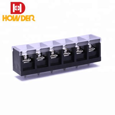 China Wire Connecting 13.0mm HOWDER Barrier Holder PCB Pin With Protection Cover Connector Middle Terminal Block for sale