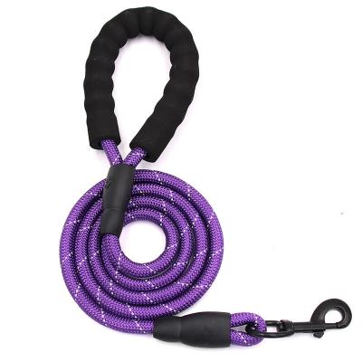 China Amazon New Products Sustainable Dogs Off Round Rope Nylon Purple Pet Products for sale