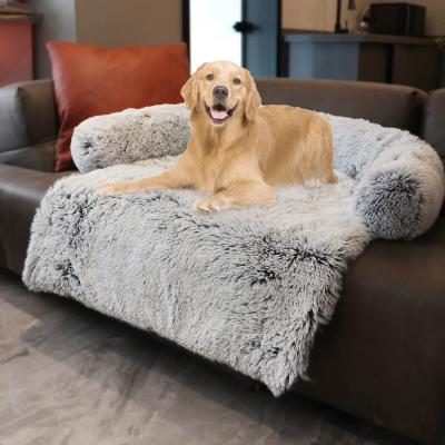 China High Quality Breathable Furniture Pad Dog Bed Kennel Sofa Plush Furniture Protector Washable Soothing Bed for sale