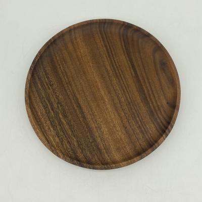 China China Hotsale Kitchen Handmade Home Restaurant Tea Coffee Snack Wooden Round Walnut Tray Set for sale