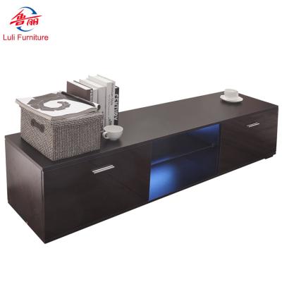 China Adjustable Luxury Coffee Mdf Wood Storage Table (Height) Table Furniture Modern Led TV Stand Cabinet for sale