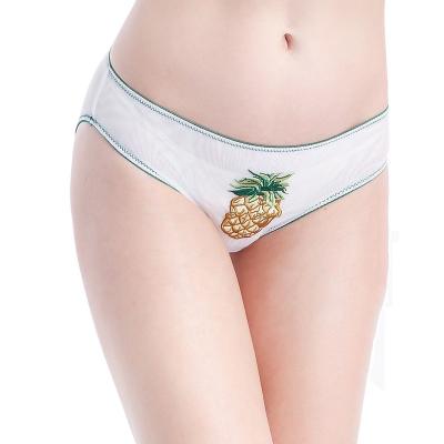 China Antibacterial Hot Selling Sexy Low Rise Sexy Mesh Panties Super Thin Transparent Pineapple Daisy Embroidered Briefs With Cotton Crotch For Young Girl for sale