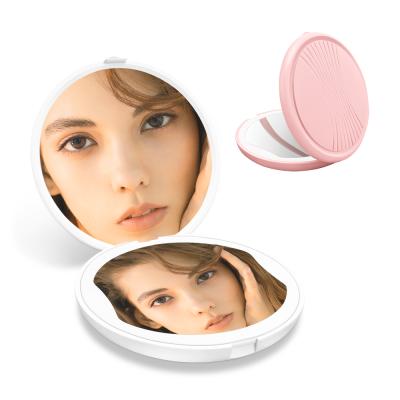 China Stainless Steel Lighted Make Up Light Led Touch Screen Portable Makeup Mirror With Led for sale