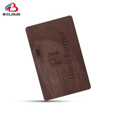 China Waterproof / Waterproof E Cloud RFID Access Control Card 13.56Mhz Waterproof Wooden Cards RFID Wooden NFC Smart Card for sale