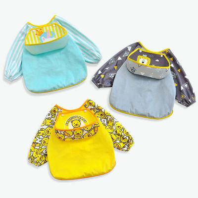 China Zhoyi1124-9 Long-sleeved Anti-Dressing Baby Bibs Overalls Waterproof Children's Consumption Rice Clothing Baby Bibs for sale