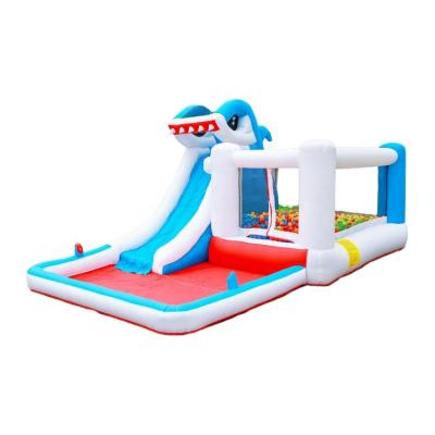 China 420D and 840D Oxford Cloth Nylon Custom Logo Wholesale Custom Doctor Dolphin Inflatable Kids Pool With Slide for sale