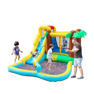 China Doctor Dolphin Inflatable Water nylon slide, kids inflatable bouncer with blower, bouncy castle for outdoor for sale