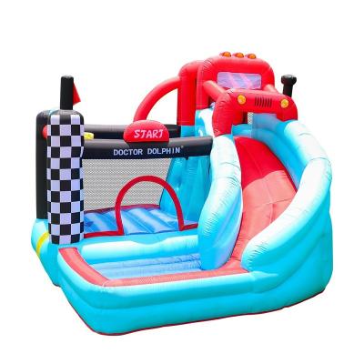 China Nylon Doctor Dolphin Kids Play Indoor or Outdoor Inflatable Car Bouncer Castle with Slide Pool Bounce House for sale