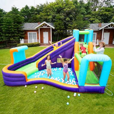 China 420D+840D PVC Fabric AirMyFun Prefabricated ISO Certificate New Fabric Water Park Water Slide Material Supplier in China for sale