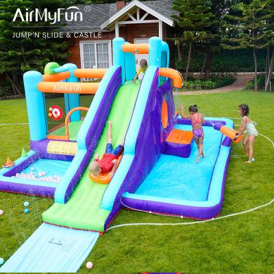 China AirMyfun Nylon Inflat Slide For Sale, China Bouncy Water Castle Manufacture With Blower, Inflatable Water Slide For Kids for sale