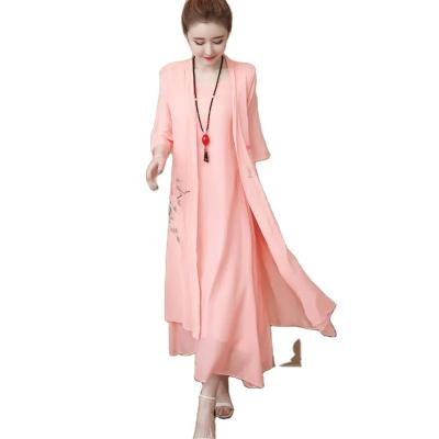 China National wind multi-function two-piece dress suit dress female printed summer and news the dress women for sale