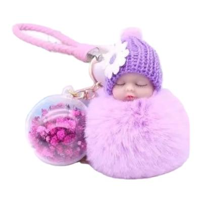 China Lovely Bulb Hair Gift Plush Trillium Key Metal Doll Key Chain Creative Pendant High End Automatic Hang Bags for sale