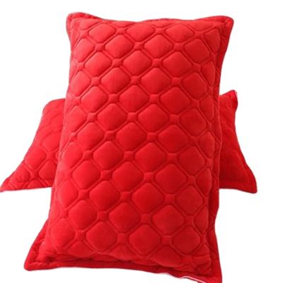 China Nondisposable Crystal Quilted Velvet Pillowcase With Suede Flannel Shorts Plush Thick Warm Double A Pairs Pillowcase for sale