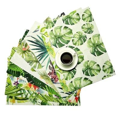 China Viable Creative Tablecloth Place Mat Green Heat Resistant Sheet Forest Style Table Dish Mats for sale