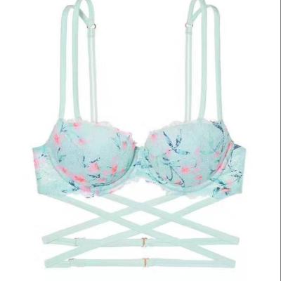 China New Design Antibacterial Lingerie Plus Size Bra With Panties With D Cup E-F for sale