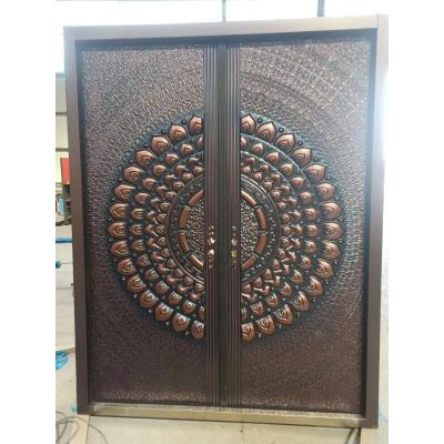 China 2020 latest design anti-theft aluminum double door exterior door metal zinc alloy door for sale