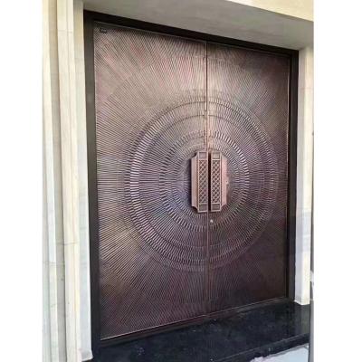 China 2020 Modern Latest Design Luxury Cast Aluminum Door Front Entry Double Door for sale