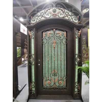 China China Supplier Traditional Solid Metal Iron Front Door Single Wrought Iron Front Doors for sale