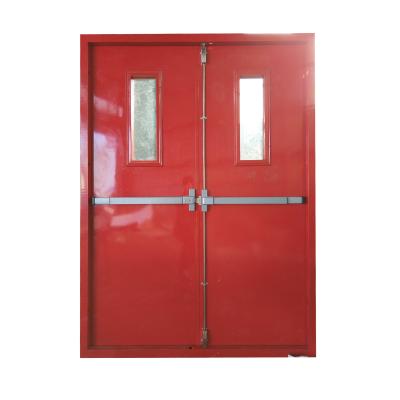 China Modern GB CNCA Fire Rated Flush Door With Stainless Steel Panic Push Bar for sale